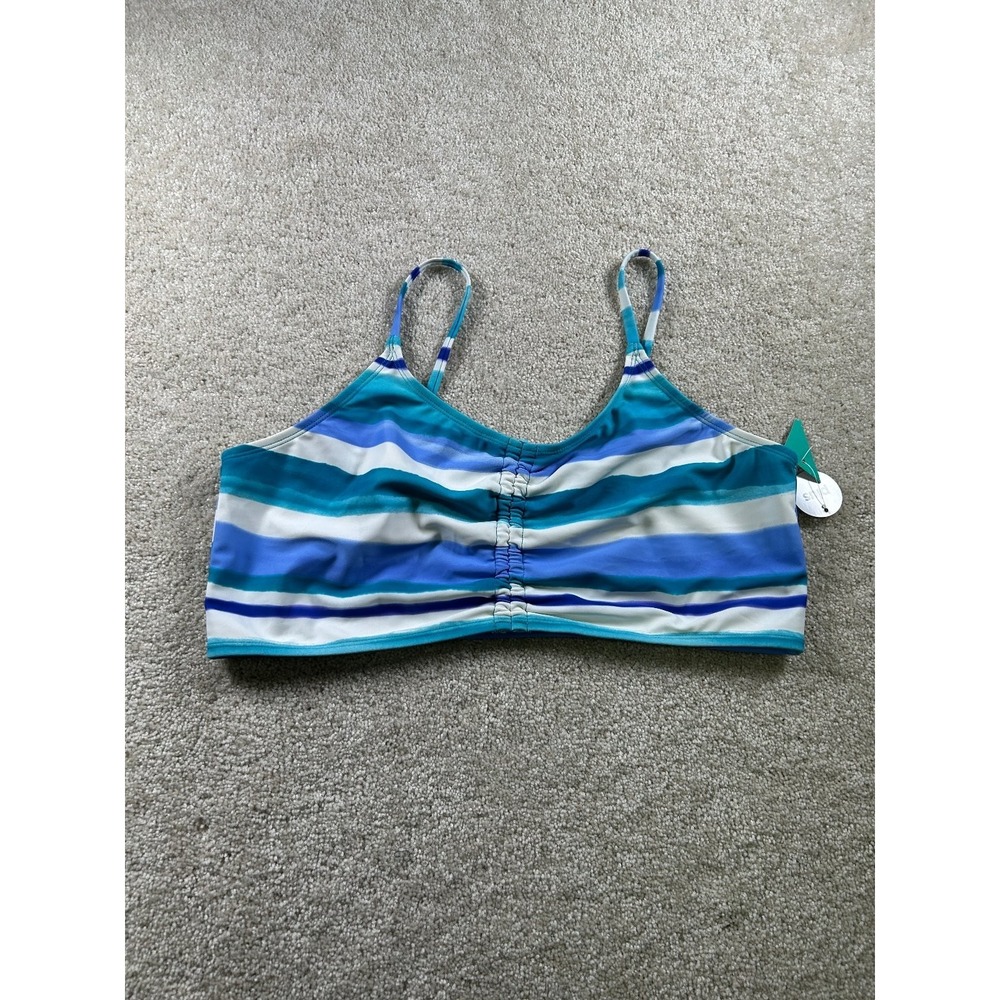 Outdoor Oasis Women's Plus Size Swimwear Top Blue Striped 3XL Nylon